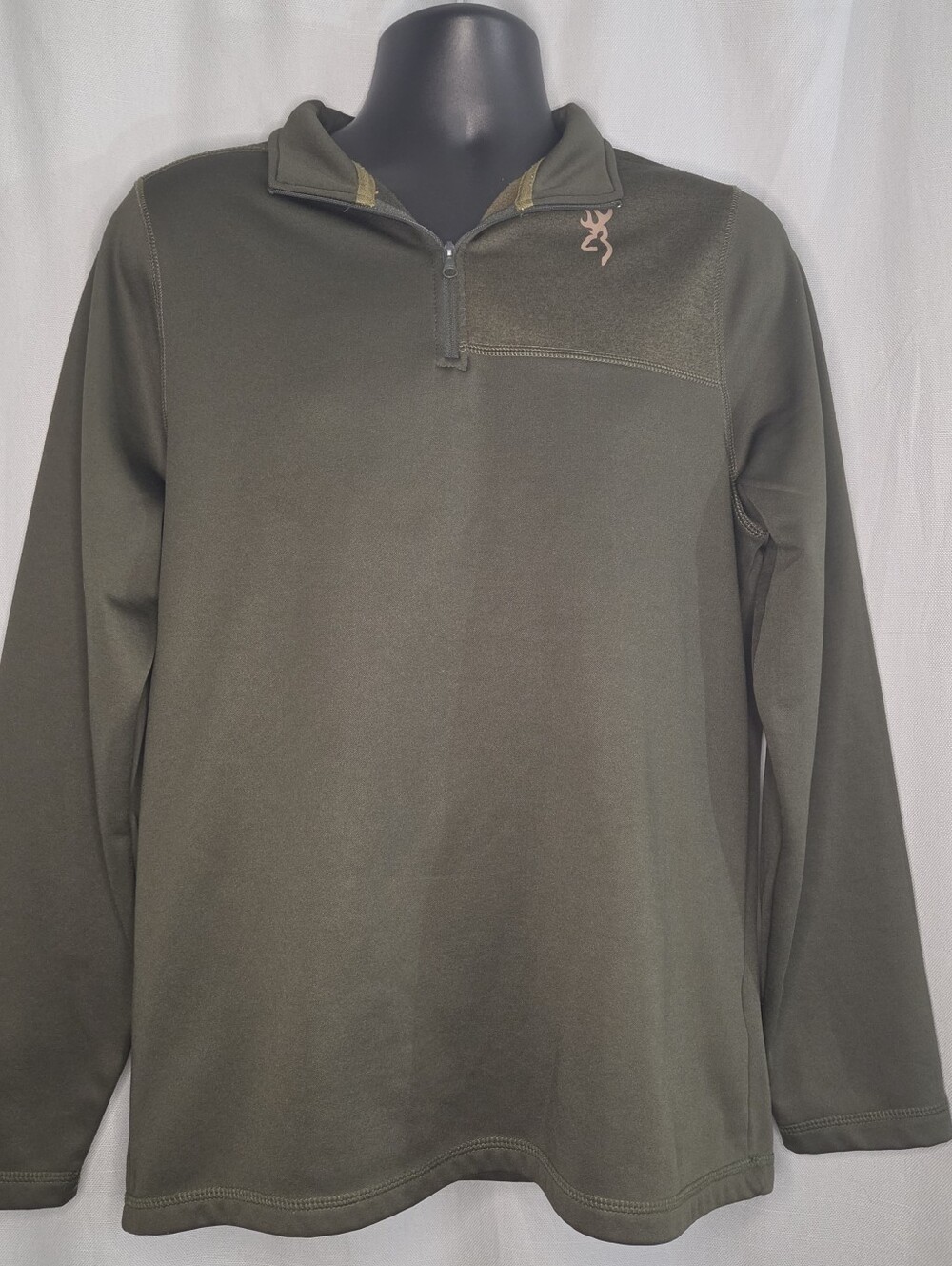 Browning Olive Green Quarter-Zip Pullover Size Medium